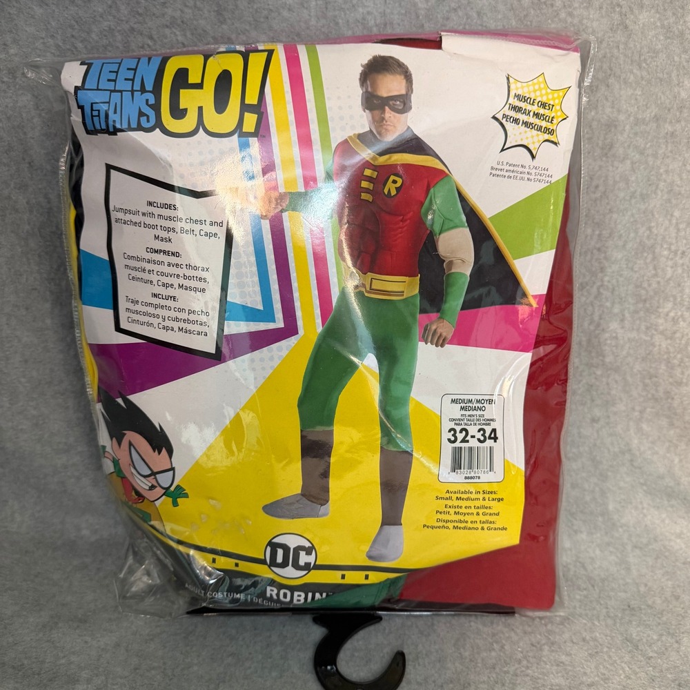 Rubie's Teen Titans Go Robin Costume Mens Medium 32-34 Red Deluxe NEW
